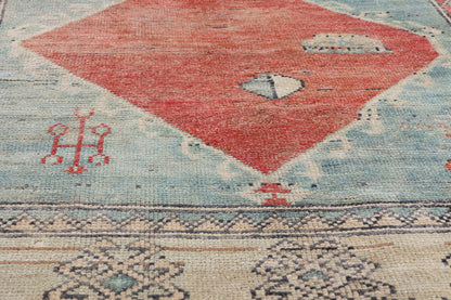 5 x 8 - Blue Vintage Turkish Oushak Rug - 54130