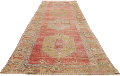 3 x 12 - Red Vintage Turkish Oushak Rug - 54132