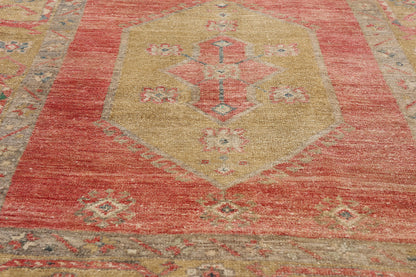 3 x 12 - Red Vintage Turkish Oushak Rug - 54132