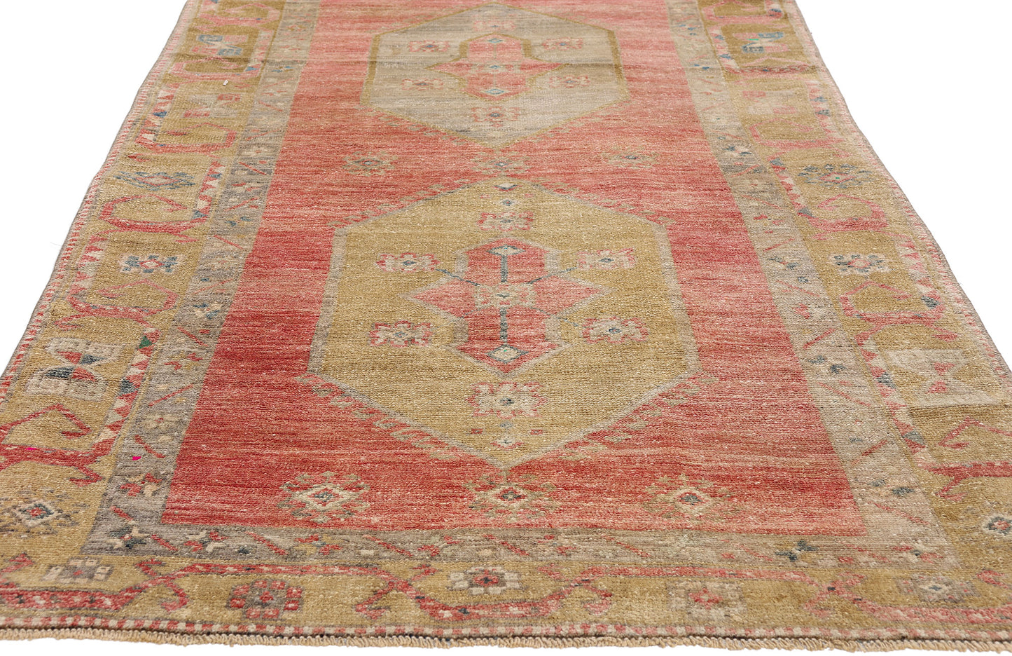 3 x 12 - Red Vintage Turkish Oushak Rug - 54132
