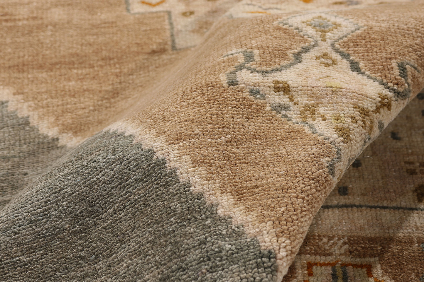 4 x 7 - Brown Vintage Turkish Oushak Rug - 54133