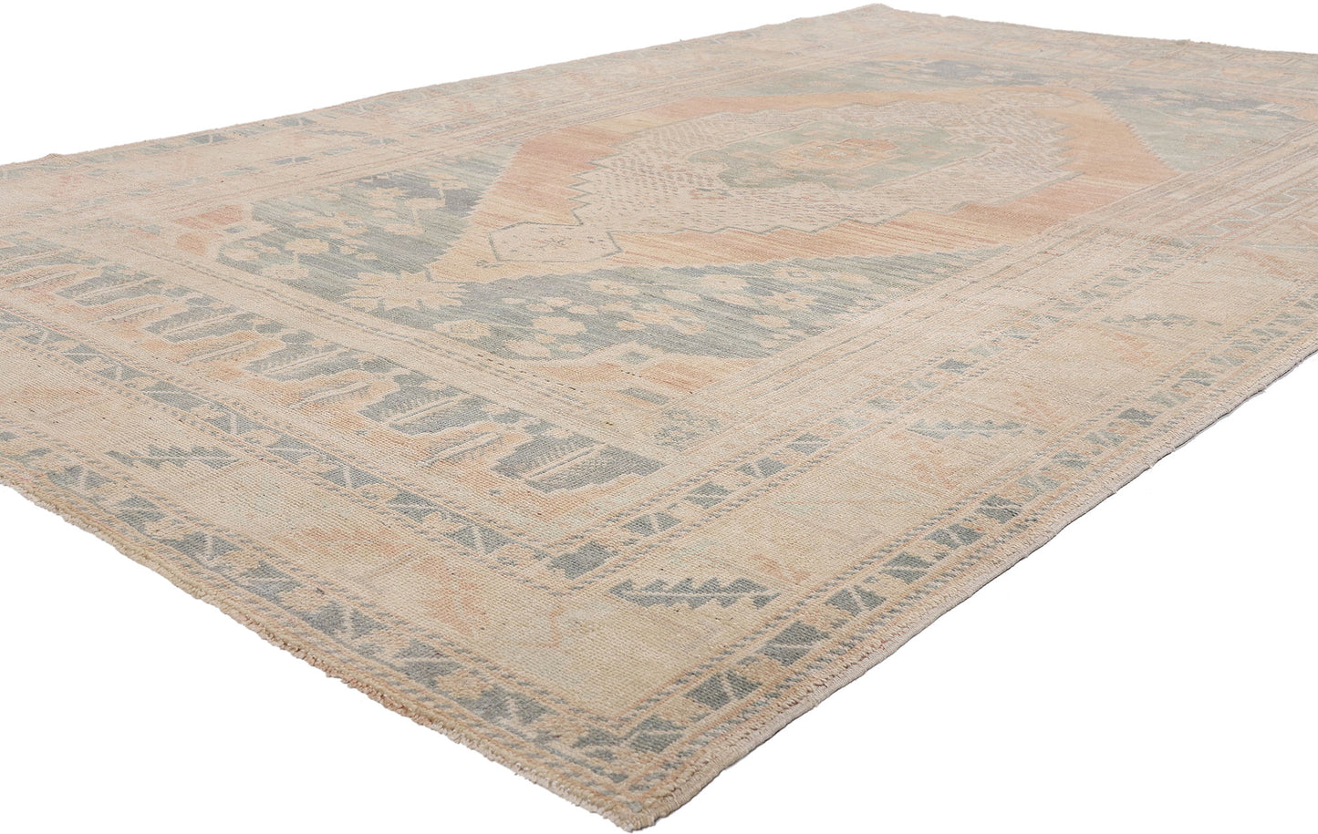 6 x 10 - Tan Vintage Turkish Oushak Rug - 54134