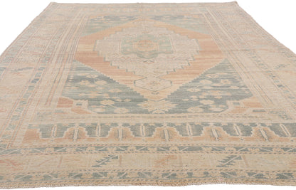 6 x 10 - Tan Vintage Turkish Oushak Rug - 54134