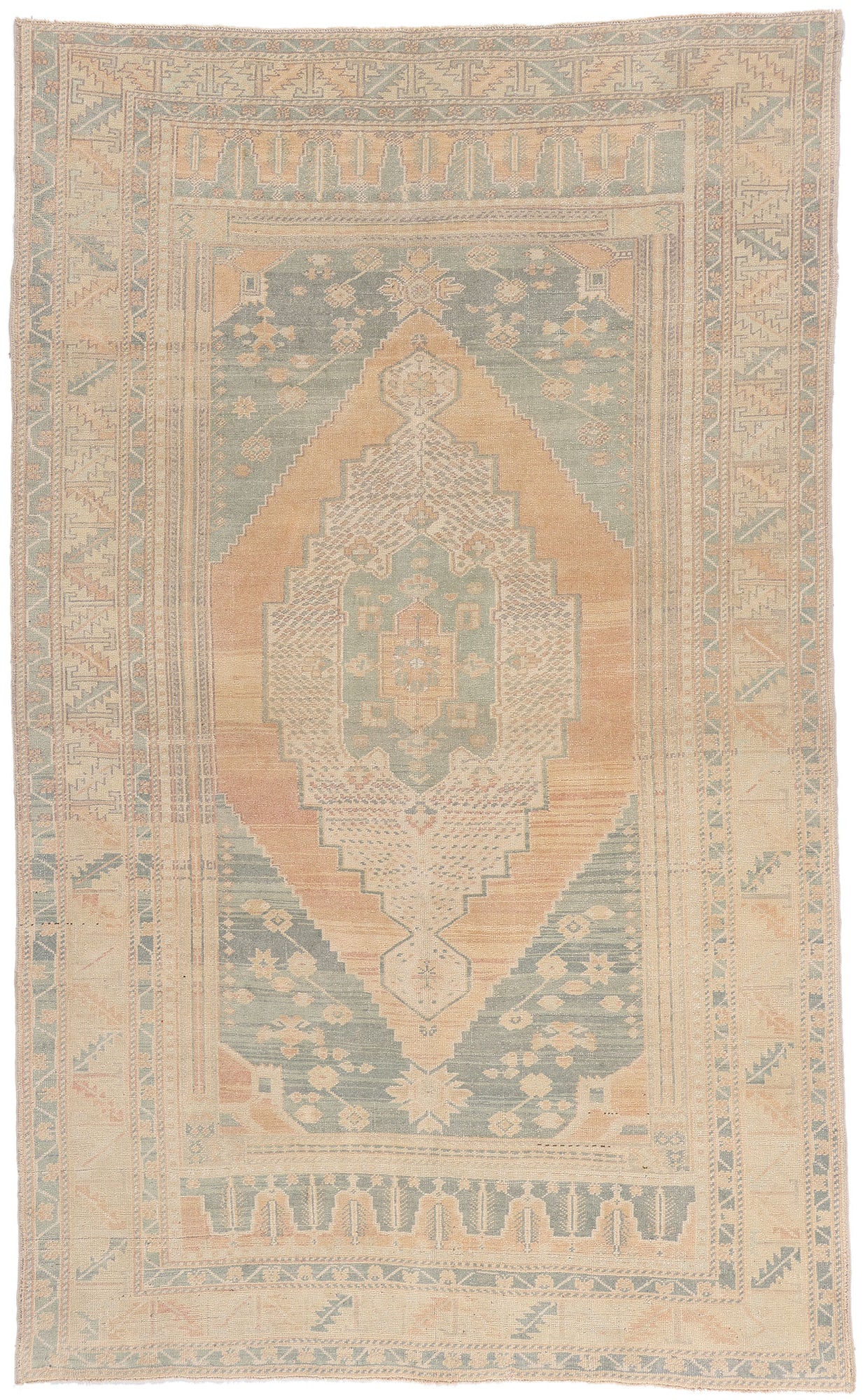 6 x 10 - Tan Vintage Turkish Oushak Rug - 54134