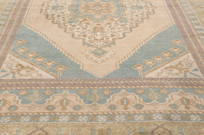 4 x 6 - Beige Vintage Turkish Oushak Rug - 54135