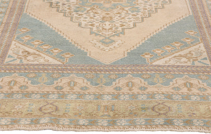 4 x 6 - Beige Vintage Turkish Oushak Rug - 54135