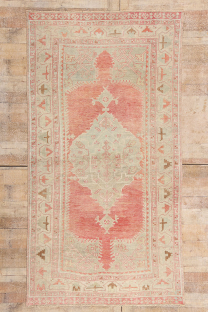 4 x 8 - Red Vintage Turkish Oushak Rug - 54139