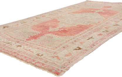 4 x 8 - Red Vintage Turkish Oushak Rug - 54139