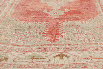 4 x 8 - Red Vintage Turkish Oushak Rug - 54139