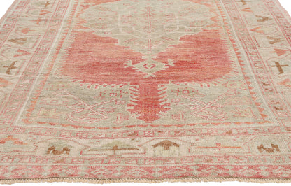 4 x 8 - Red Vintage Turkish Oushak Rug - 54139