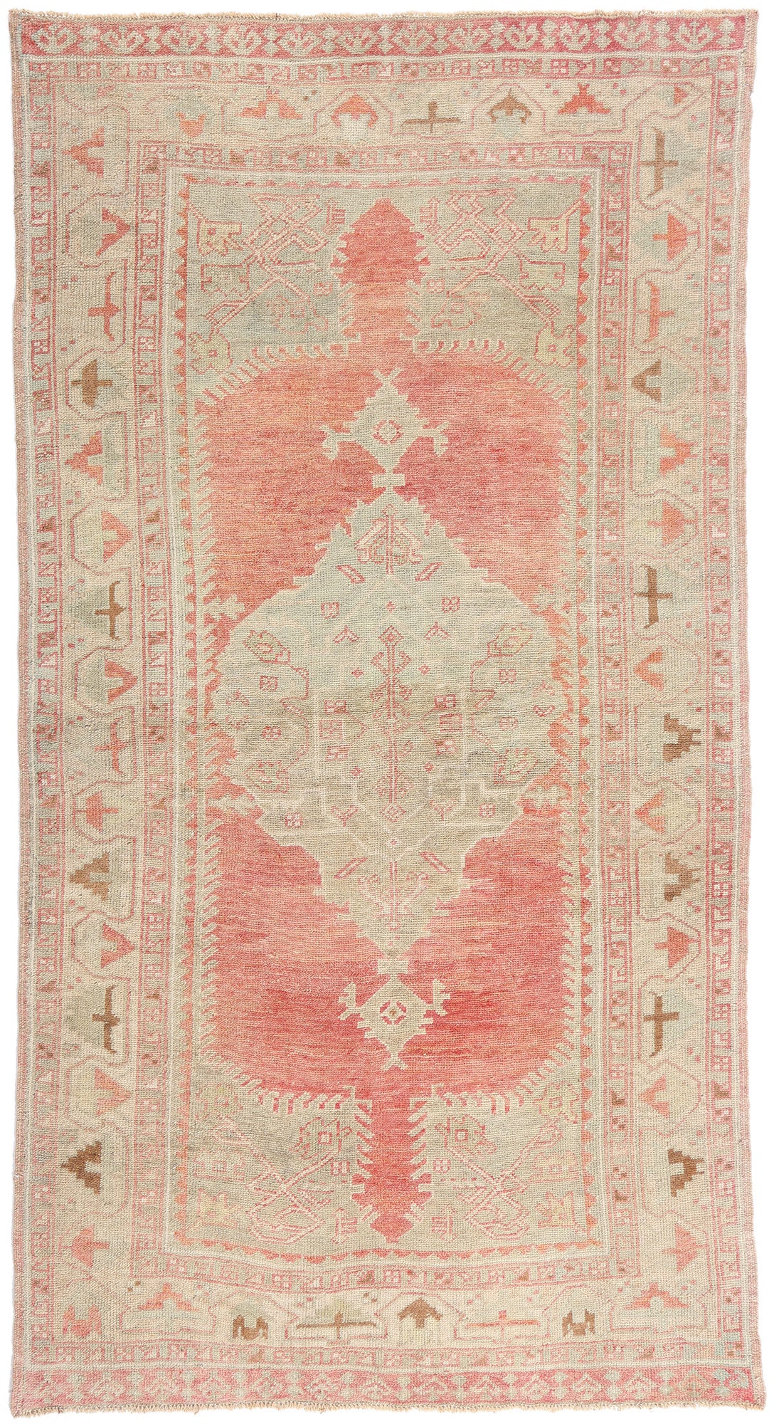 4 x 8 - Red Vintage Turkish Oushak Rug - 54139