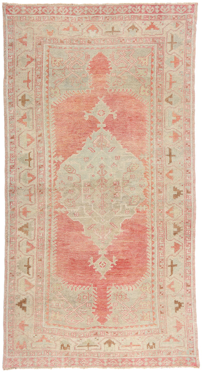 4 x 8 - Red Vintage Turkish Oushak Rug - 54139