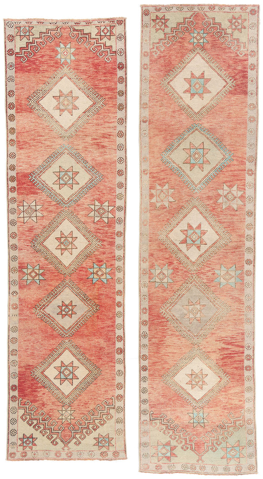 3 x 11 - Red Vintage Turkish Oushak Rug - 54141