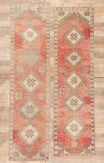 3 x 10 - Red Vintage Turkish Oushak Rug - 54140