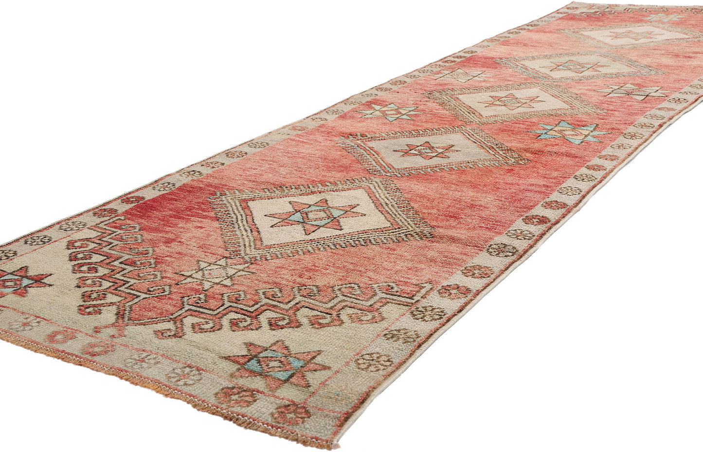 3 x 10 - Red Vintage Turkish Oushak Rug - 54140