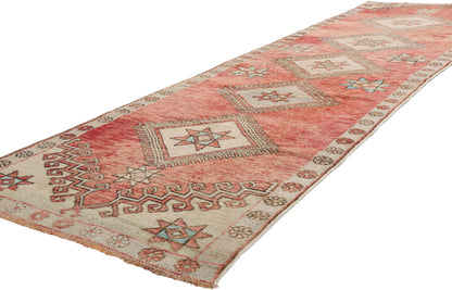 3 x 10 - Red Vintage Turkish Oushak Rug - 54140