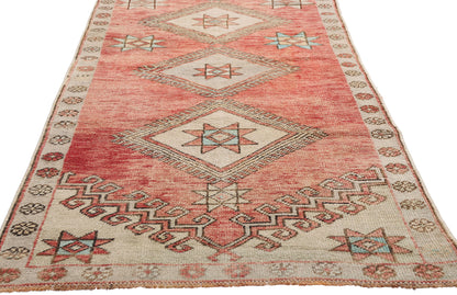 3 x 10 - Red Vintage Turkish Oushak Rug - 54140