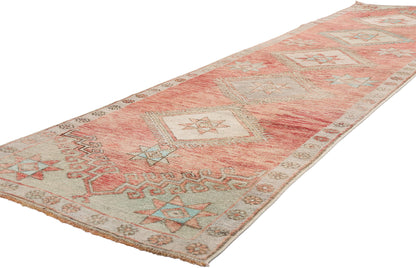 3 x 11 - Red Vintage Turkish Oushak Rug - 54141