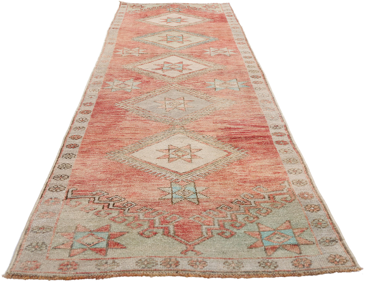 3 x 11 - Red Vintage Turkish Oushak Rug - 54141