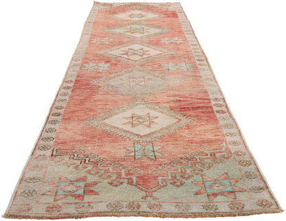 3 x 11 - Red Vintage Turkish Oushak Rug - 54141
