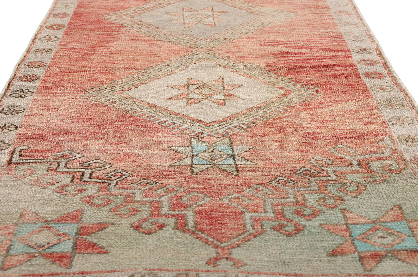 3 x 11 - Red Vintage Turkish Oushak Rug - 54141