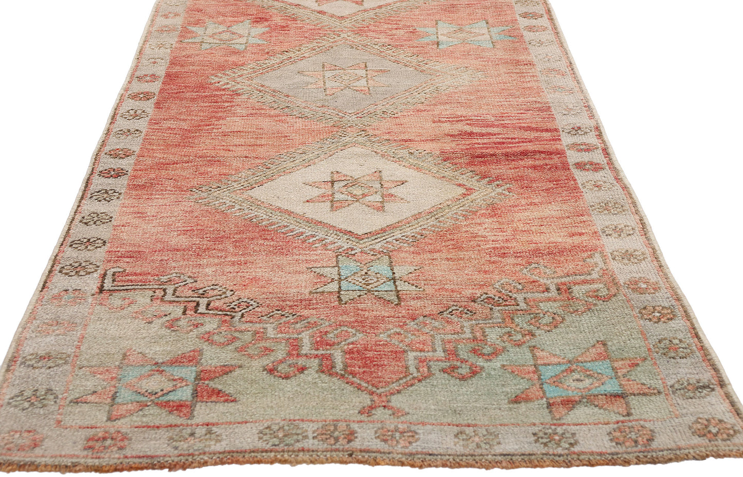 3 x 11 - Red Vintage Turkish Oushak Rug - 54141