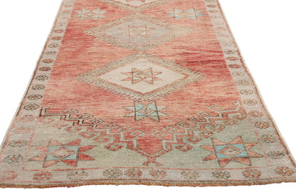 3 x 11 - Red Vintage Turkish Oushak Rug - 54141