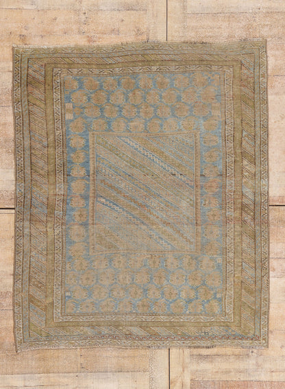 4 x 5 - Blue Antique Turkish Oushak Rug - 54142