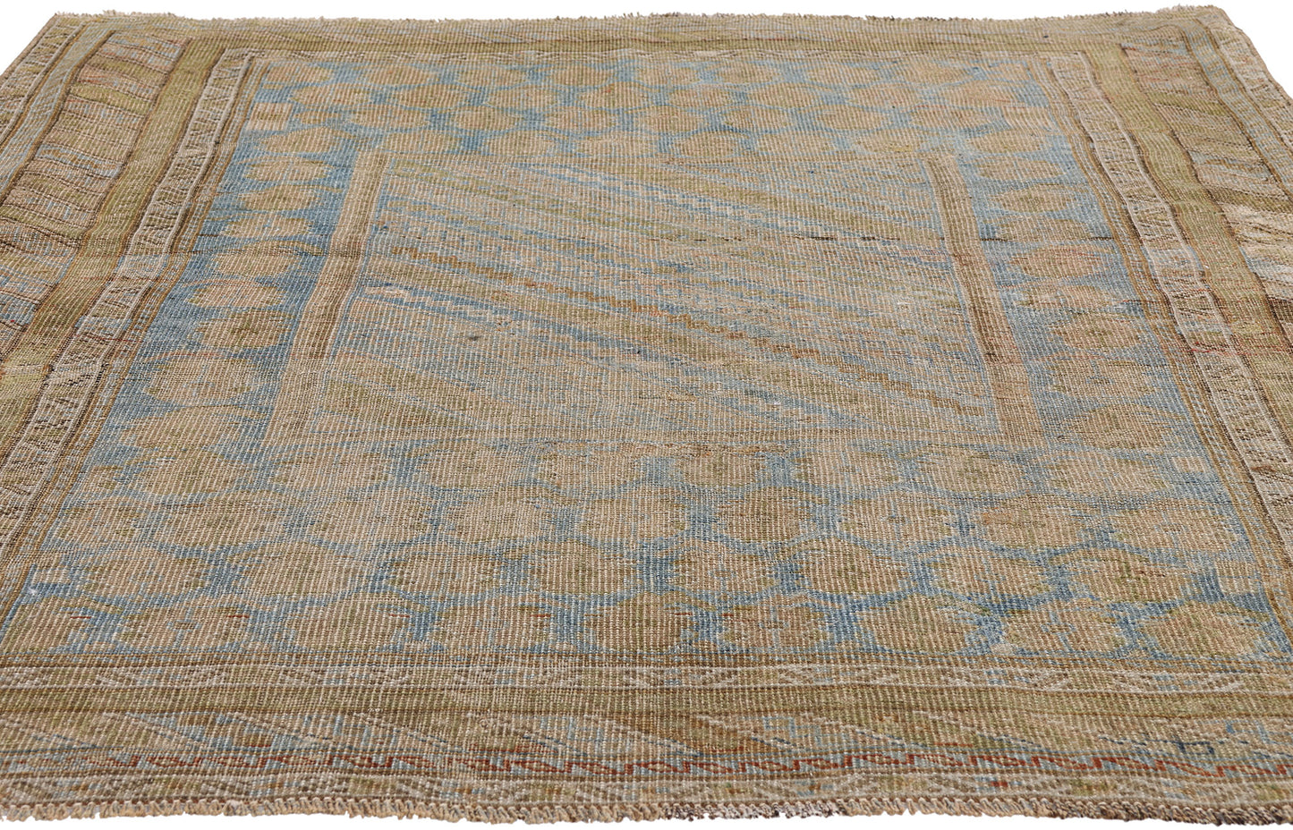 4 x 5 - Blue Antique Turkish Oushak Rug - 54142