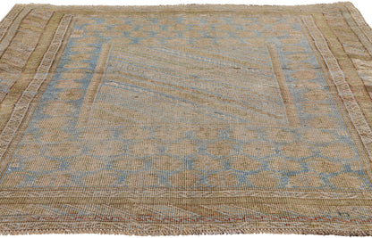 4 x 5 - Blue Antique Turkish Oushak Rug - 54142