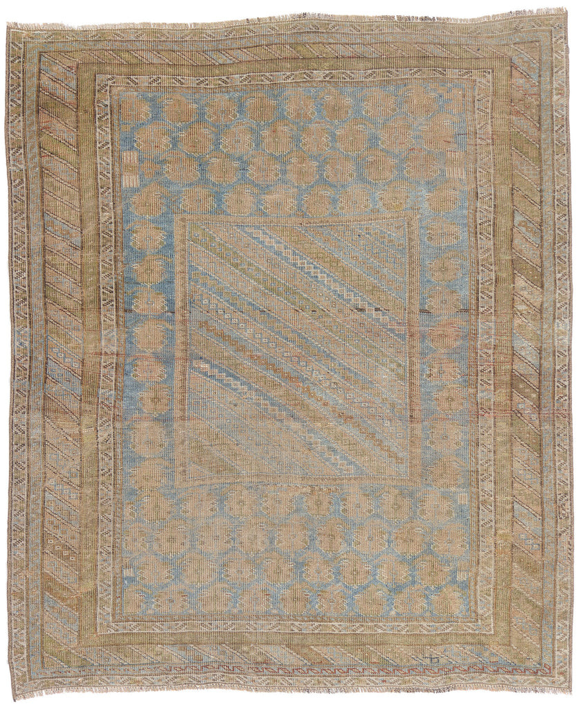 4 x 5 - Blue Antique Turkish Oushak Rug - 54142