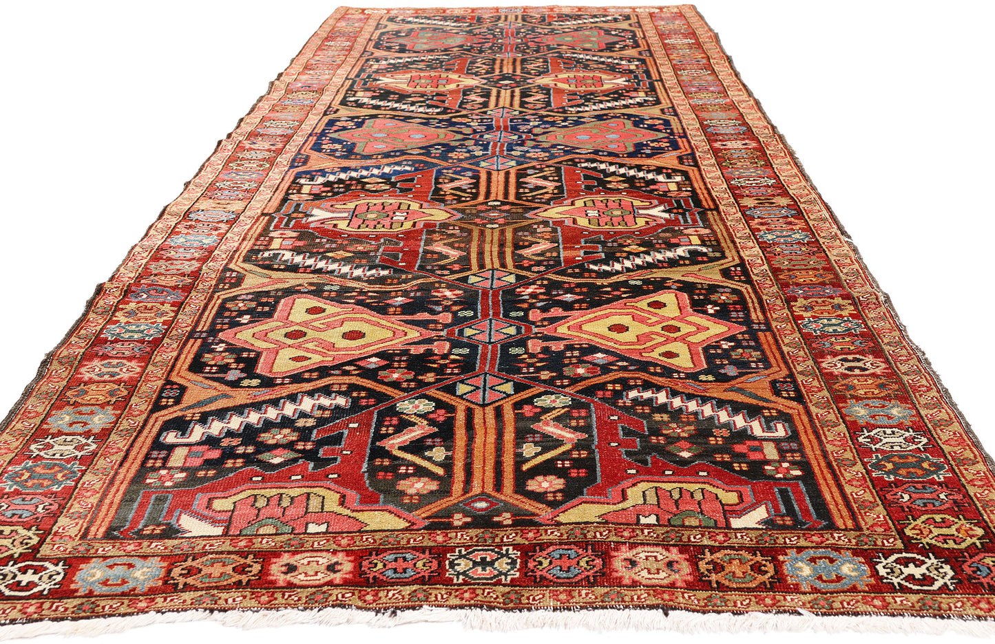 5 x 12 - Navy Blue Antique Persian Heriz Rug - 54143