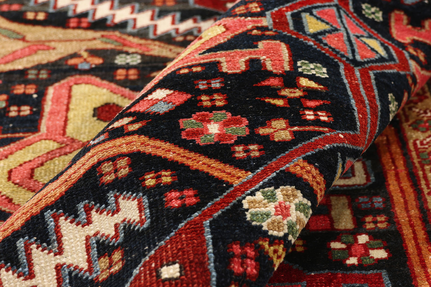 5 x 12 - Navy Blue Antique Persian Heriz Rug - 54143
