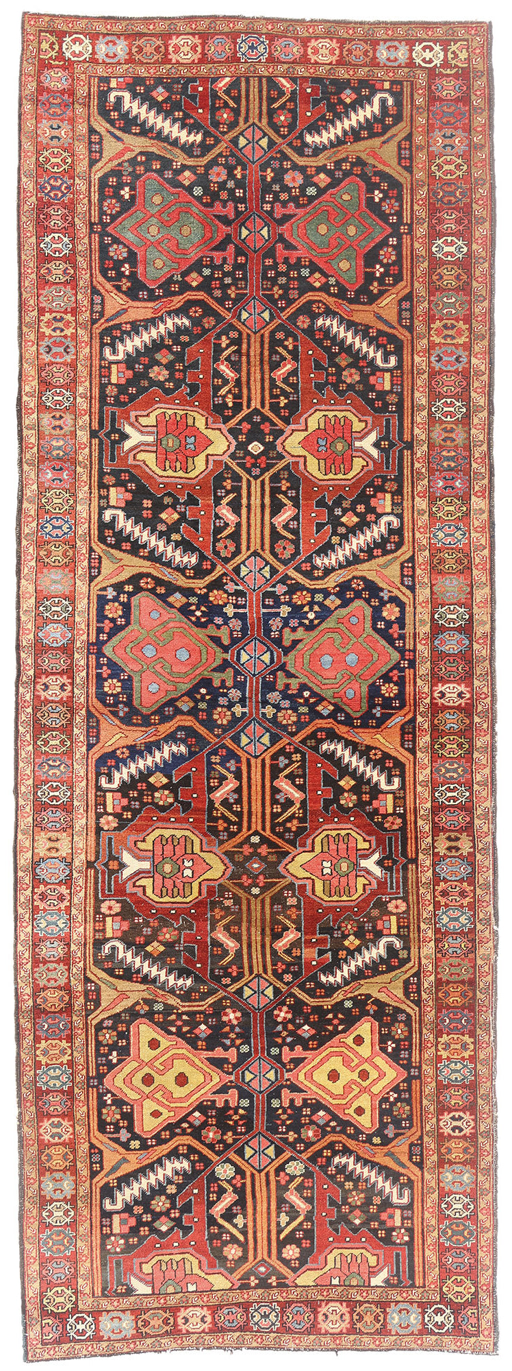 5 x 12 - Navy Blue Antique Persian Heriz Rug - 54143