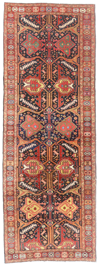 5 x 12 - Navy Blue Antique Persian Heriz Rug - 54143