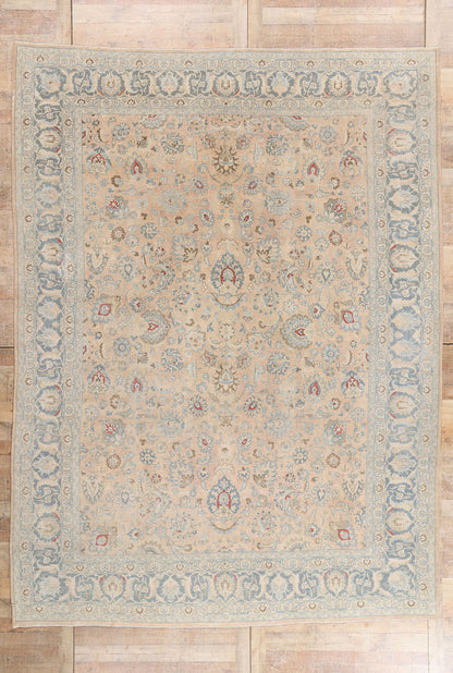 10 x 13 - Beige Antique Persian Mashhad Rug - 54147