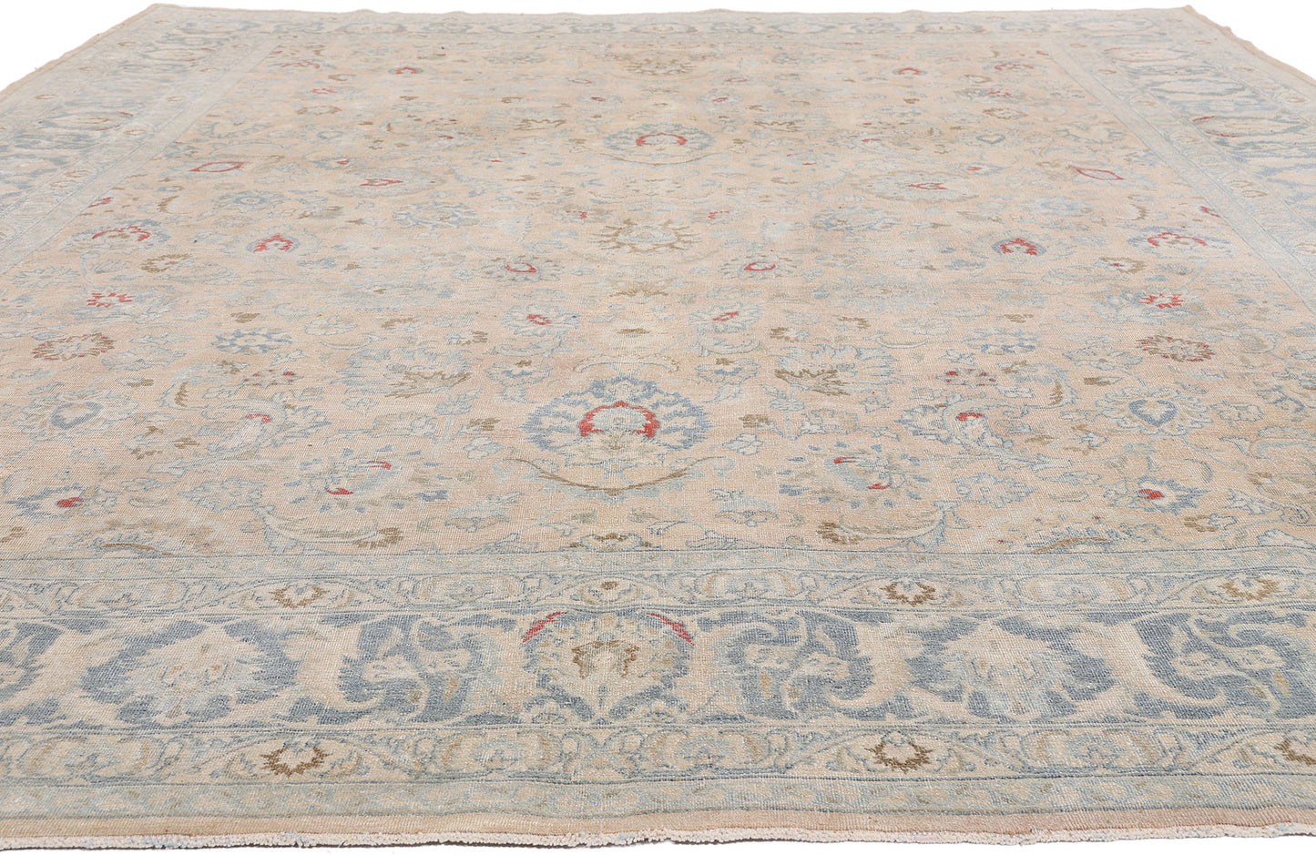10 x 13 - Beige Antique Persian Mashhad Rug - 54147