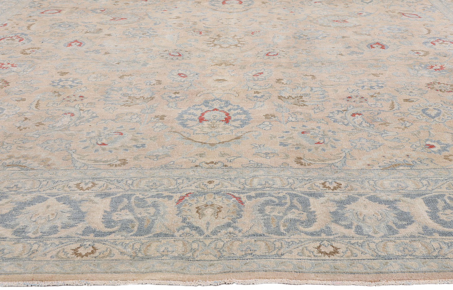 10 x 13 - Beige Antique Persian Mashhad Rug - 54147