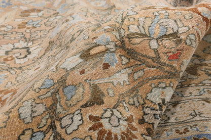 10 x 13 - Tan Antique Persian Mashhad Rug - 54148