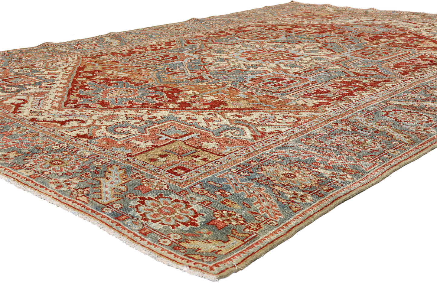 7 x 10 - Red Antique Persian Heriz Rug - 54149