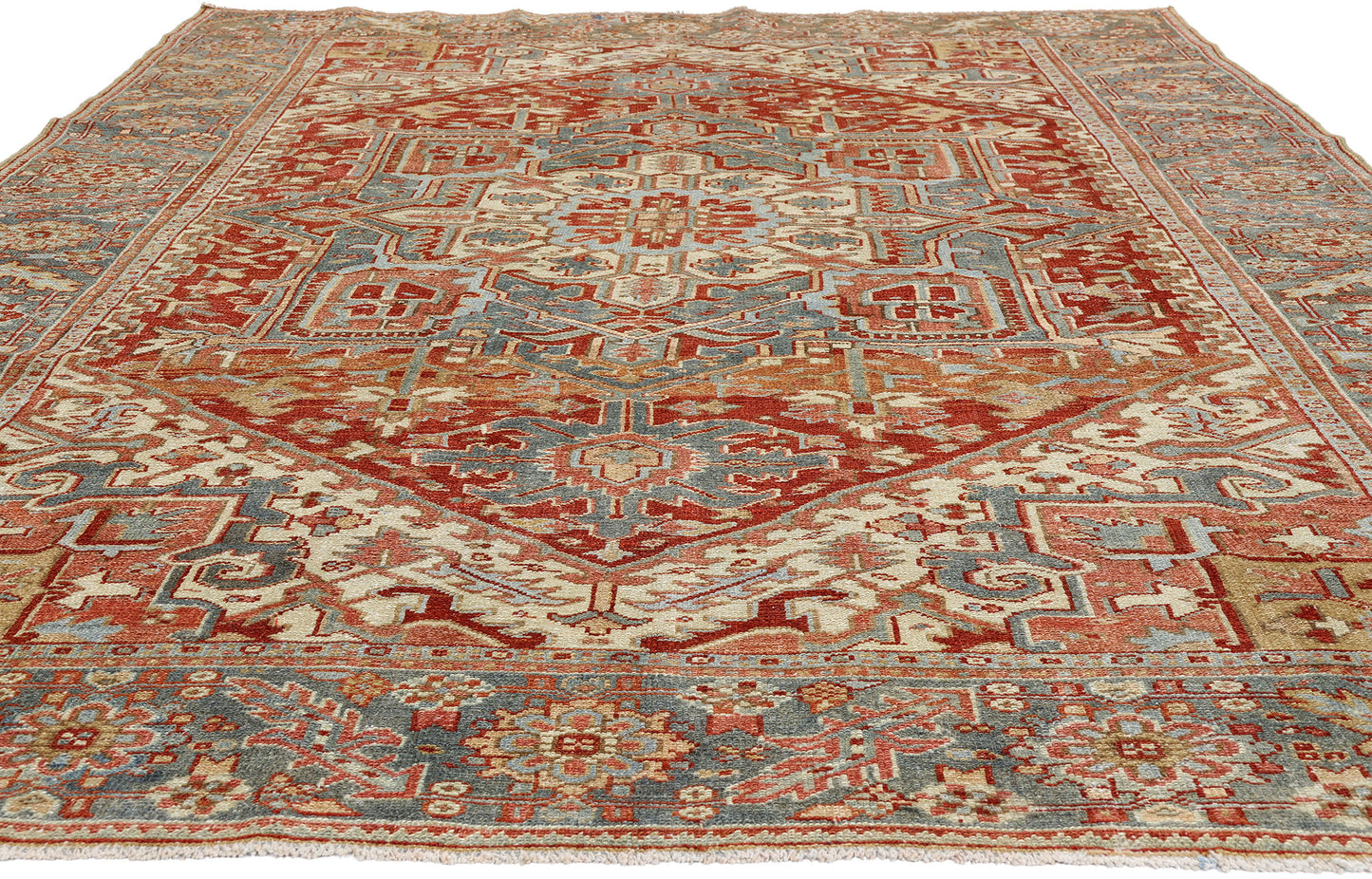 7 x 10 - Red Antique Persian Heriz Rug - 54149
