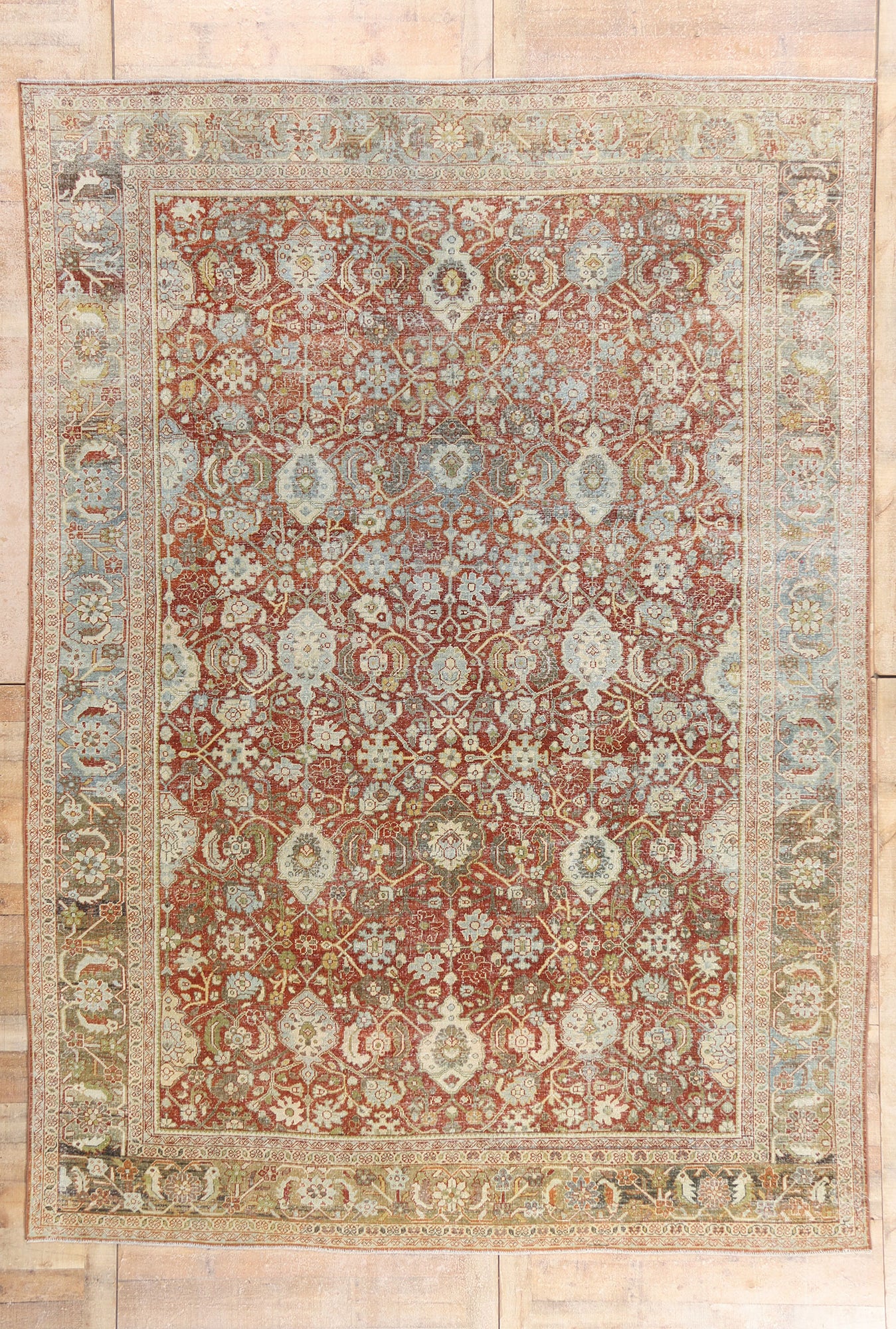 9 x 12 - Red Antique Persian Mahal Rug - 54150