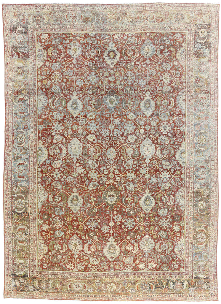 9 x 12 - Red Antique Persian Mahal Rug - 54150