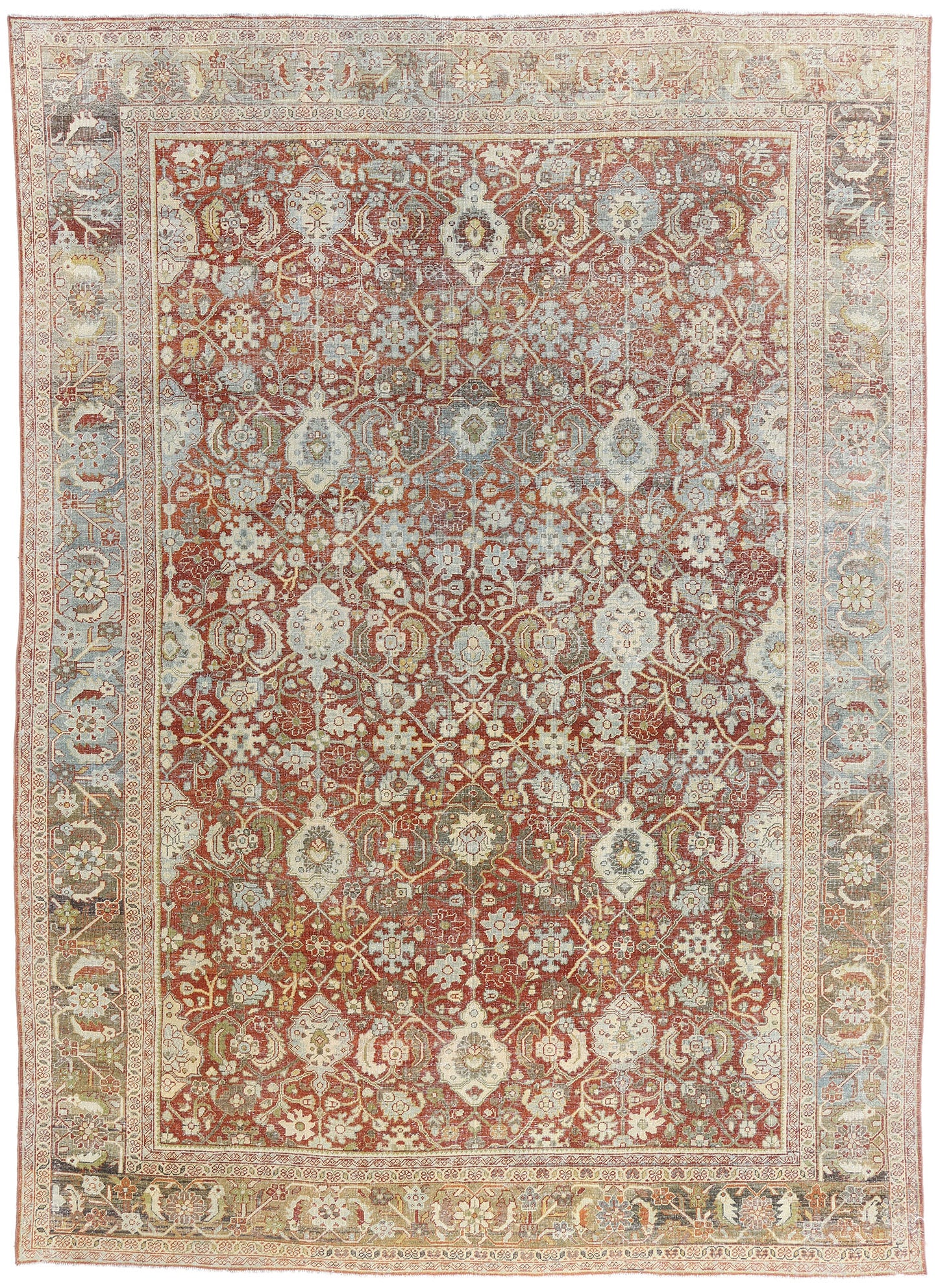 9 x 12 - Red Antique Persian Mahal Rug - 54150