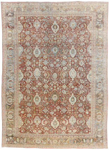 9 x 12 - Red Antique Persian Mahal Rug - 54150
