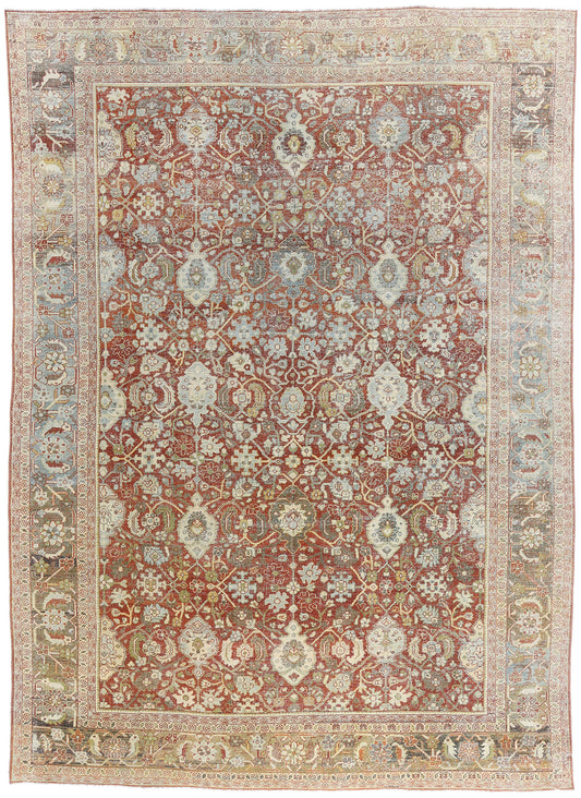 9 x 12 - Red Antique Persian Mahal Rug - 54150
