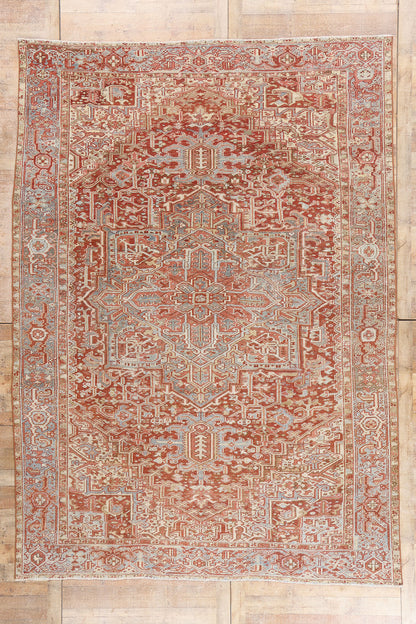 9 x 13 - Red Antique Persian Heriz Rug - 54151