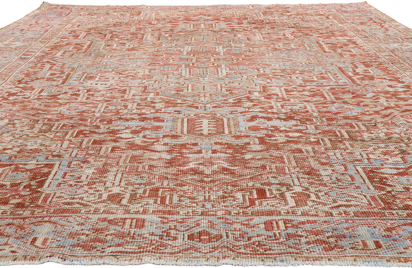 9 x 13 - Red Antique Persian Heriz Rug - 54151