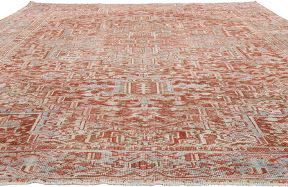9 x 13 - Red Antique Persian Heriz Rug - 54151