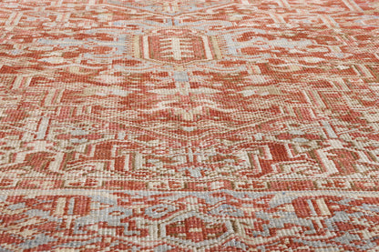 9 x 13 - Red Antique Persian Heriz Rug - 54151